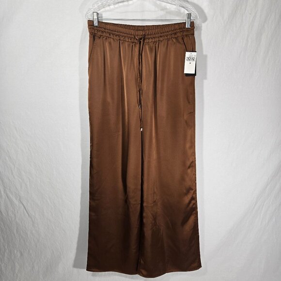 RALPH LAUREN Black Label Pre FALL 2024 Satin Terracotta Wide-Leg Pants Size M. - Picture 1 of 17